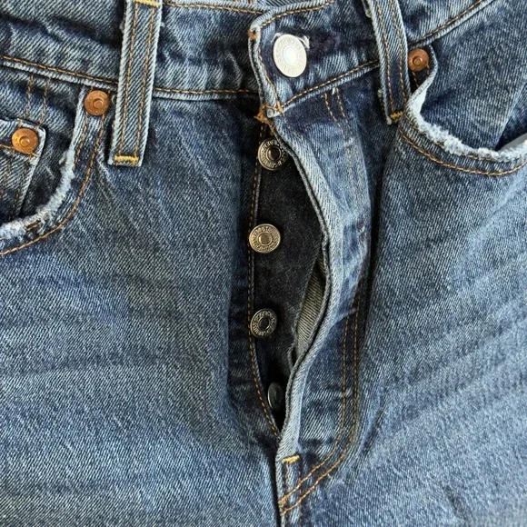 Levi's Ribcage Straight Leg Jeans Size 26 Light Wash High Rise Denim - Picture 11 of 13